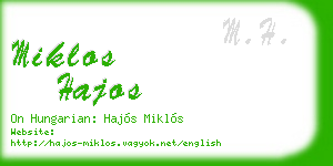 miklos hajos business card