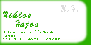 miklos hajos business card